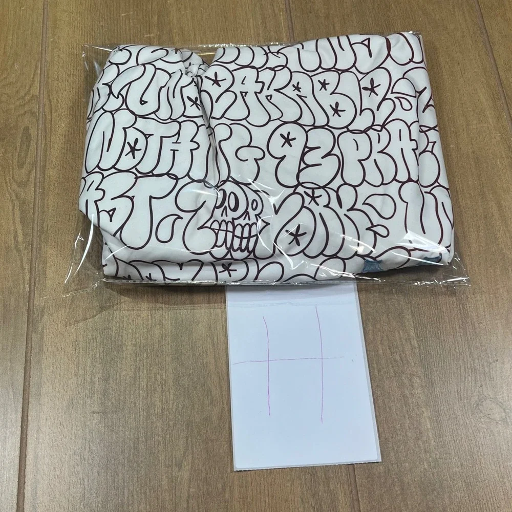Zoo York Graffiti Board Shorts Mens 36 White Black Print Swim Trunks Skater
